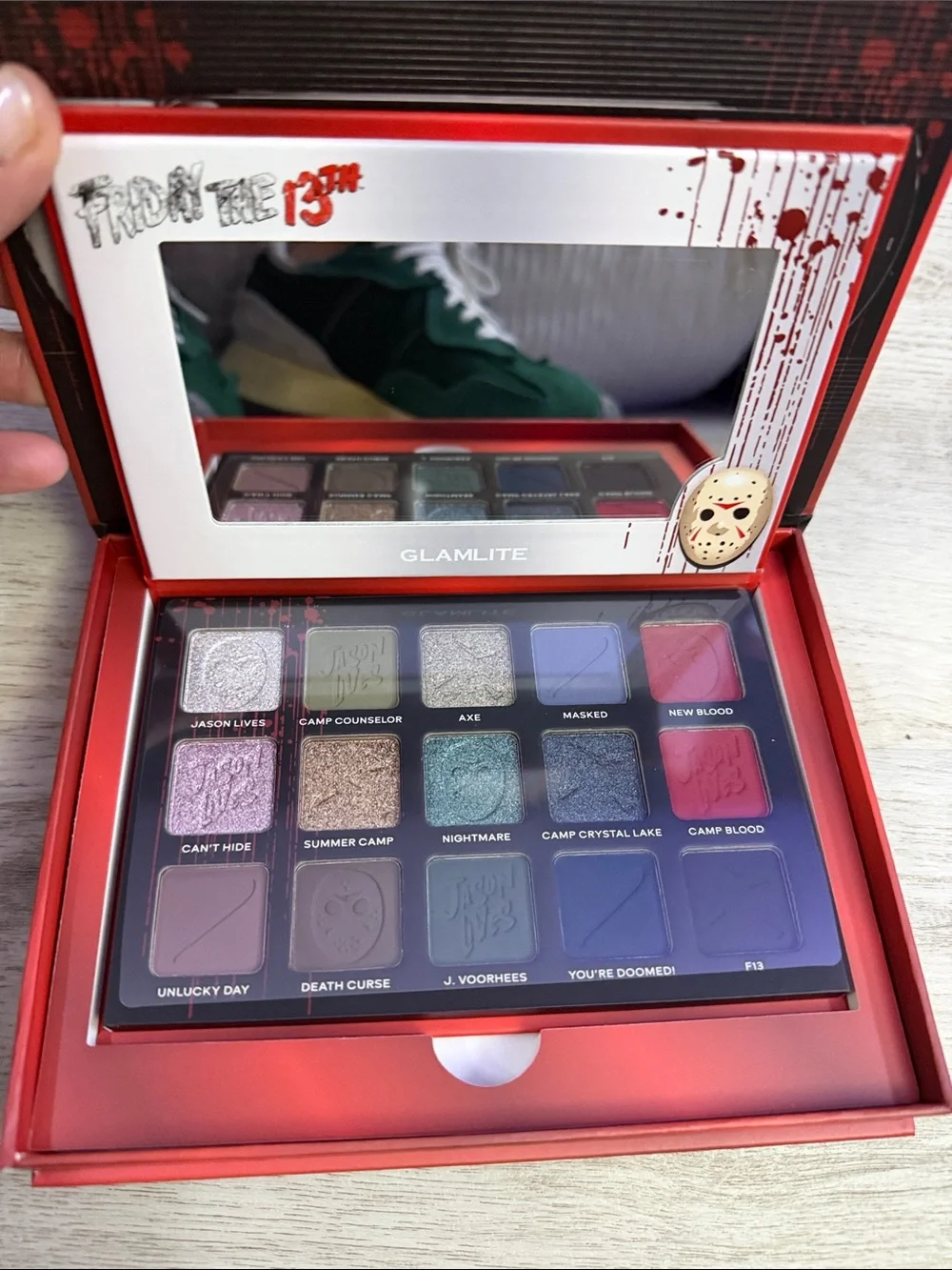 Glamlite Friday the 13th Camp Crystal Lake Eyeshadow Palette - Red
